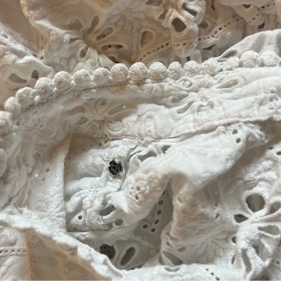 Kate Spade Sleeveless Floral Eyelet White Top Size Small - Picture 10 of 16